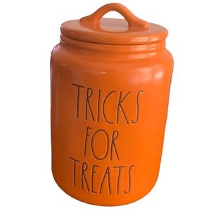 Rae Dunn Halloween Orange Canister Tricks for Treats